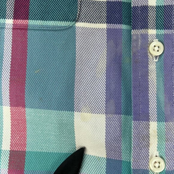 Polo Ralph Lauren Men M Shirt Plaid Multicolor Button Down Casual Mid Weight VTG - Picture 10 of 10